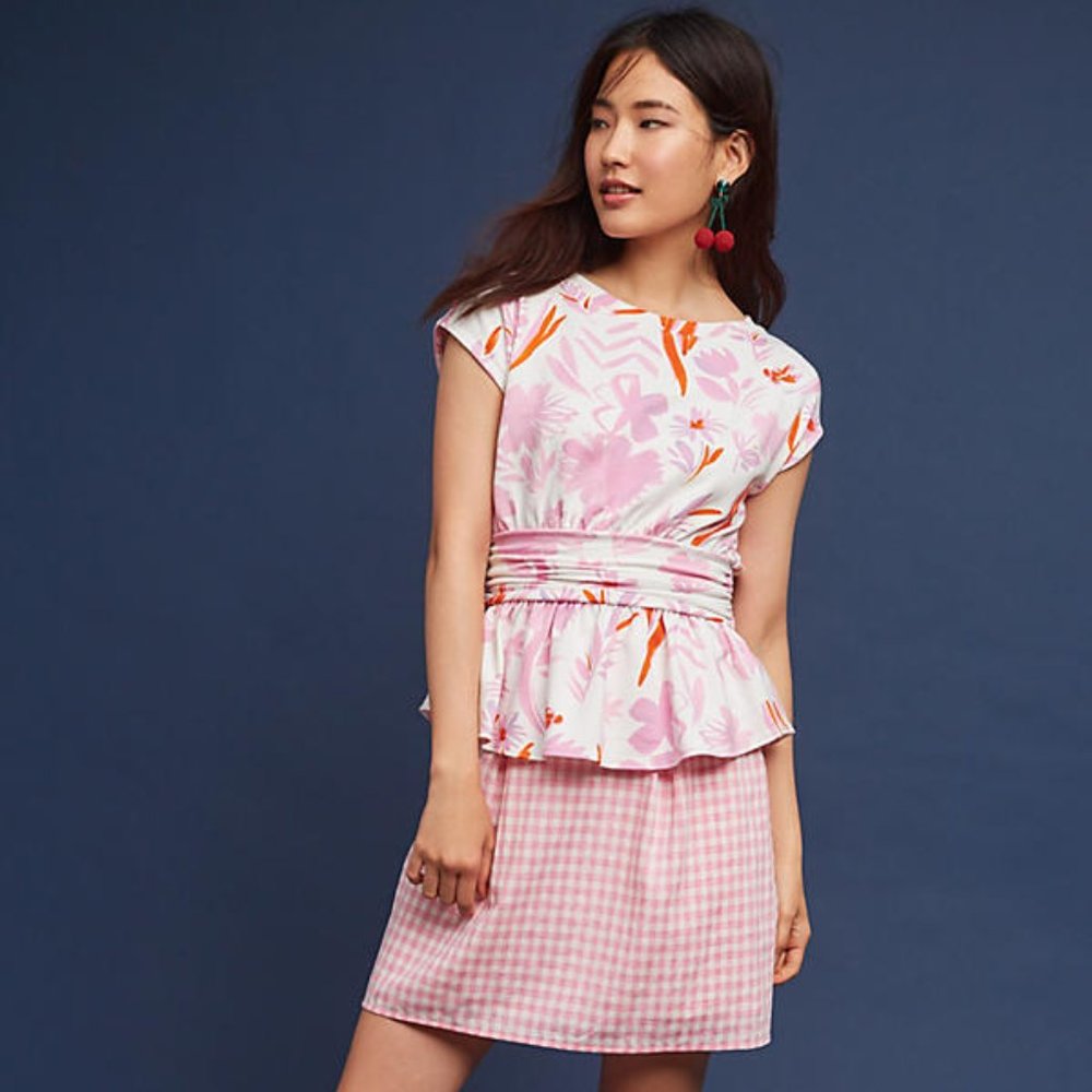 Anthropologie Postmark Floral Peplum Top (size XSP)